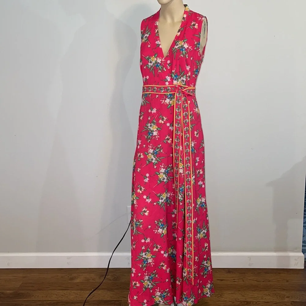 NWT New York & Company Women’s Sleeveless Maxi Wrap Around Floral Dress Size S - Picture 2 of 9